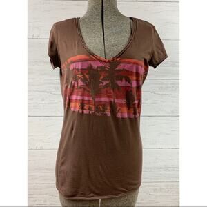 Vintage Gap V-Neck Palm Tree Print Tee, Small